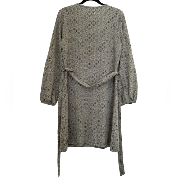 Lucky Brand knit V-neck Button front dress billowy balloon sleeve dress size L - Picture 6 of 12